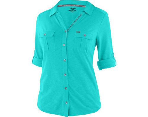 Oem polaris women&#039;s pool blue salt river shirt button up sz s-3xl