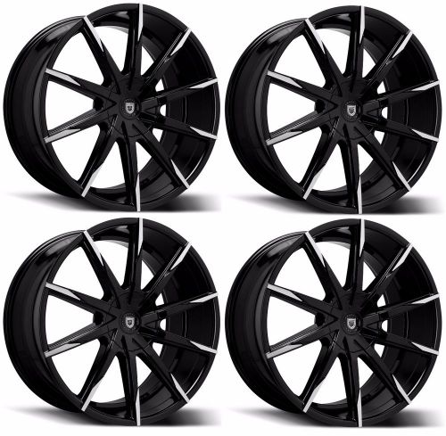 24&#034; inch 24x10 6x139.7 lexani css-15 css15 black machine luxury wheels rims