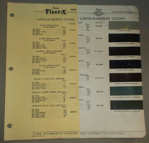 1939 lincoln zephyr color chips