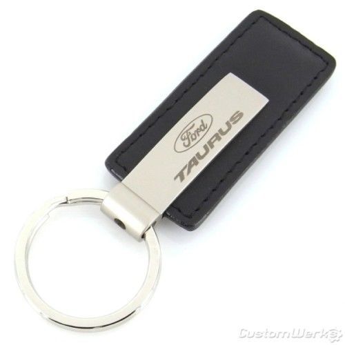 Ford taurus black leather rectangular key chain