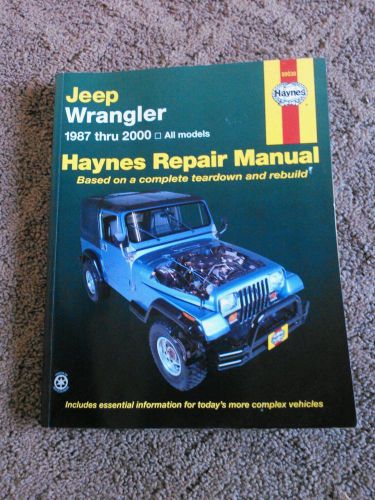 Good condition jeep wrangler1987-2000 haynes repair manual