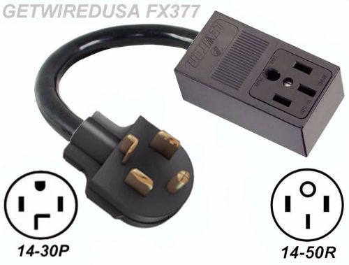 Ev 4-prong 14-50r receptacle to 4-pin 14-30p dryer power 220 plug camper adapter