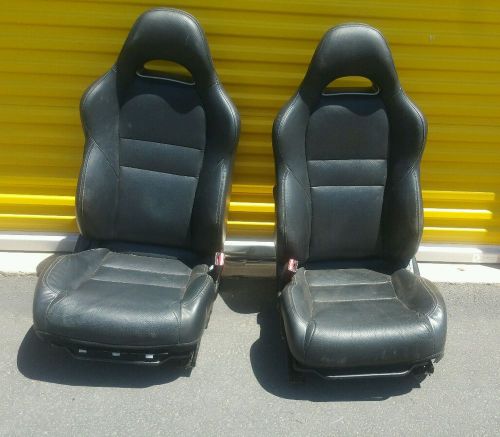 2002-06 acura rsx-s oem factory black leather front seats