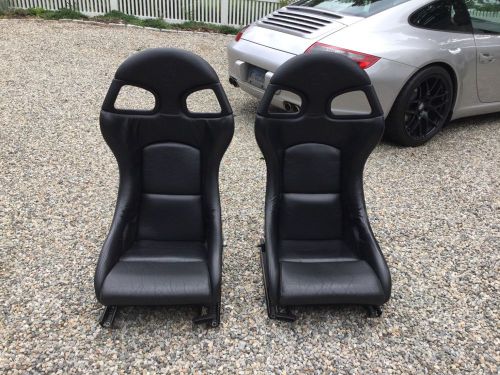 Porsche recaro gt2 gt3 seats - oem &amp; genuine. black leather