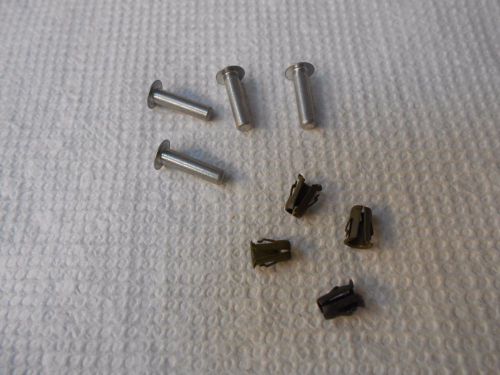 Nos 1957 1958 harley tank badge rivets and clips nos