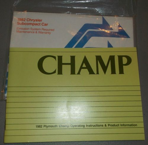 1982 plymouth champ operators manual original