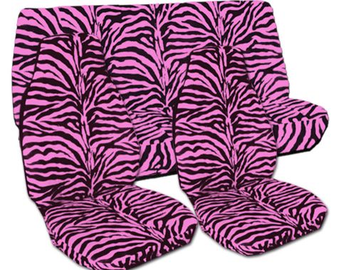 1987-1995 jeep wrangler yj seat covers / zebra pink front &amp; rear
