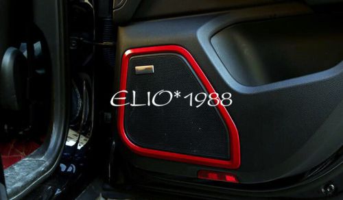 Red / blue interior side door speaker cover trim 4pcs for porsche macan 14-16