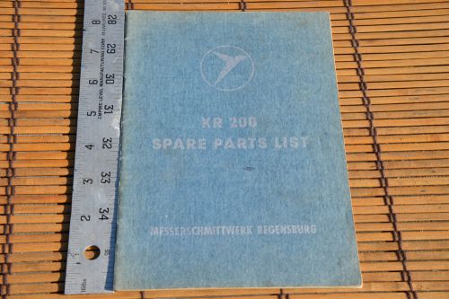 Messerschmitt  kr 200 kabinenroller spare parts list 1955 original booklet oem