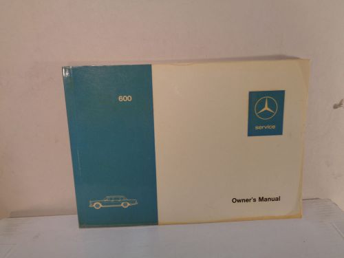 Mercedes benz  600 a owner&#039;s manual 100 584 11 96  excellent condition