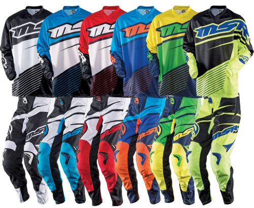 Msr axxis motocross gear adult 34 pant l jersey combo yellow green blue