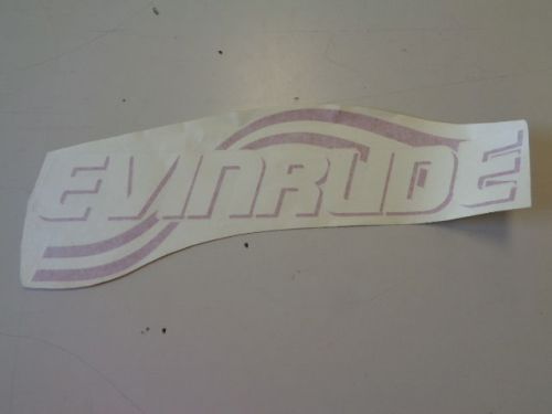 Evinrude red / white single decal 19 1/2&#034; x 7&#034; marine boat