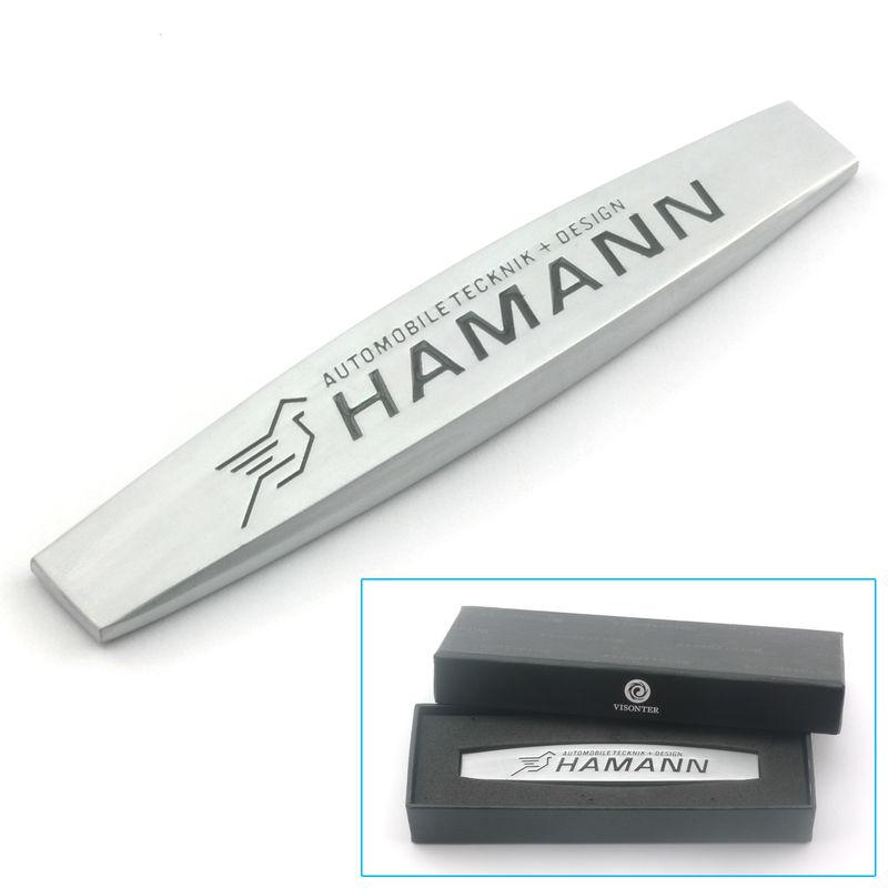 Matte-silver 3d metal hamann fender emblem badge sticker fit bmw benz #f006