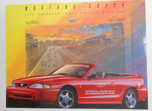 1994 original ford mustang cobra indy 500 official pace car poster
