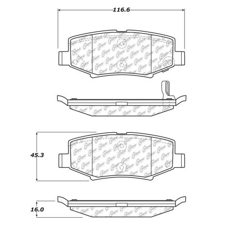 Disc brake pad-premium semi-met pads w/shims rear centric 300.12740