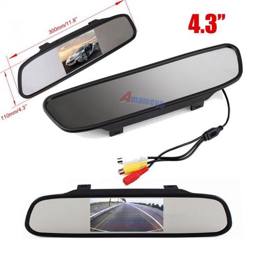 4.3&#034; tft lcd mirror monitor car reverse rear view for backup camera dvd vcd