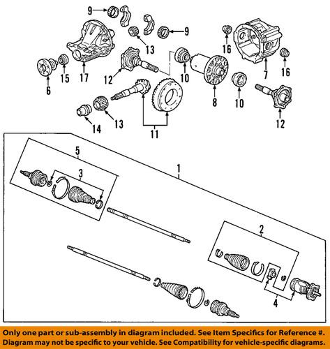 Honda oem 91001-pcz-003 bearing, pinion, rear axle/differential pinion bearing