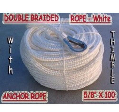 5/8" x 100' double braided nylon anchor rope
