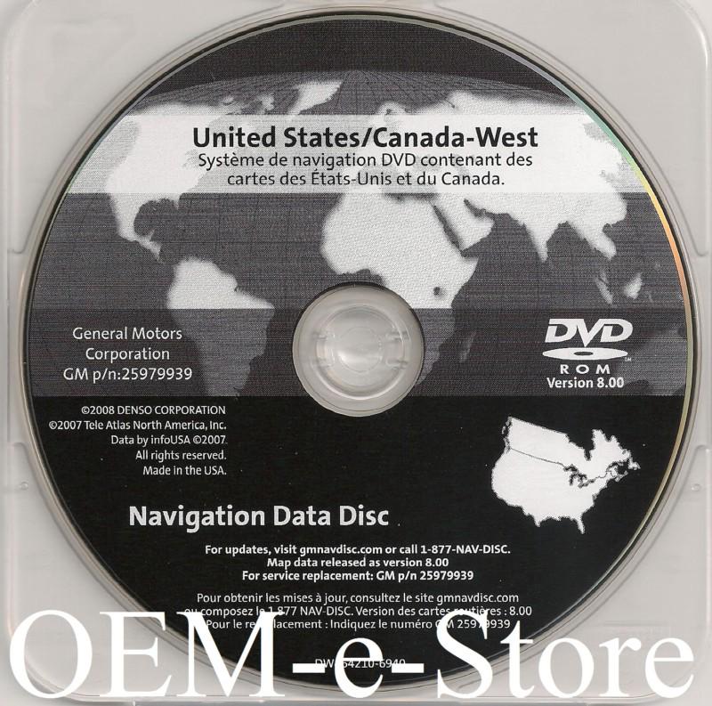 8.00 update west 2007 2008 2009 cadillac xlr xlr-v coupe gps navigation dvd disc