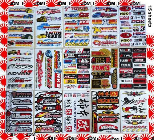 15  x sheets japan domestic market  jdm style stickers  #jm156k5