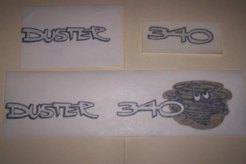 Mopar 1970 - 1972 duster 340 fender and trunk 5 piece decal set 