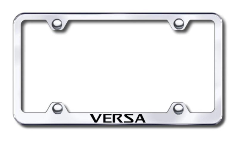 Nissan versa wide body  engraved chrome license plate frame -metal made in usa