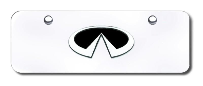 Infiniti black/chrome on chrome mini license plate made in usa genuine