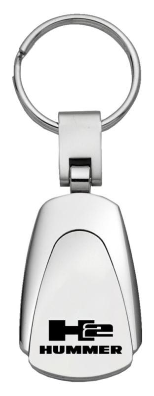 Gm hummer h2 chrome teardrop keychain / key fob engraved in usa genuine