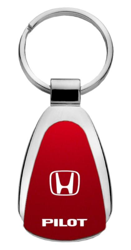 Honda pilot red teardrop keychain / key fob engraved in usa genuine
