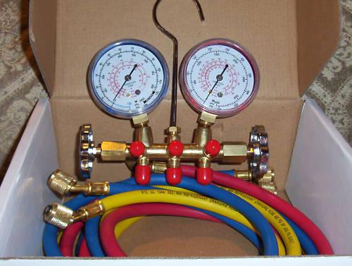 Professional r12, r22, and r134a gauge set w/ 72" hoses