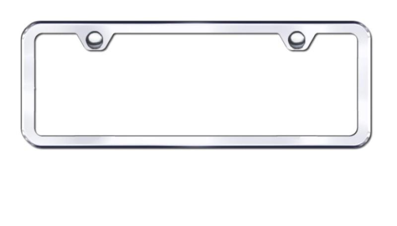 Chrome mini-license plate frame, no hardware made in usa genuine