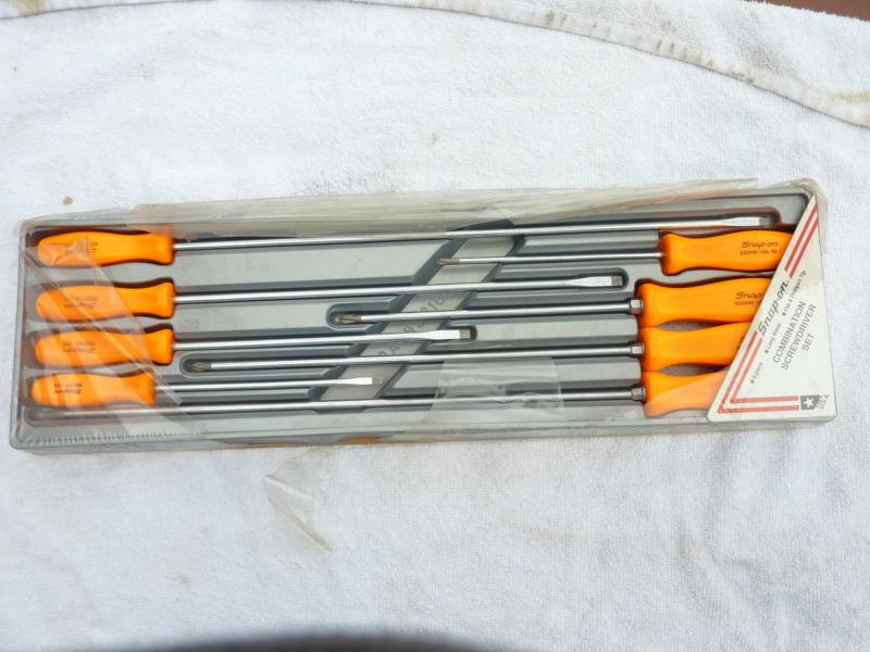Snap on long blade flat and phillips tip screwdriver 8 piece set sddxl 800 