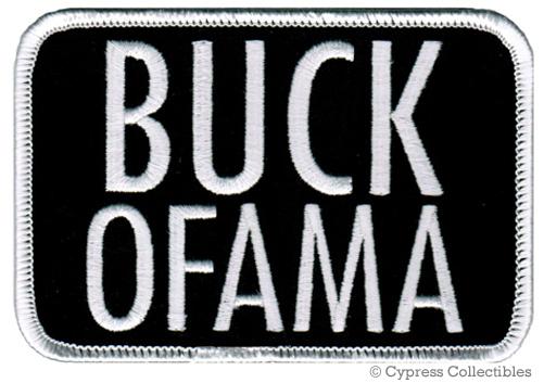 Buck ofama biker patch iron-on anti barack obama emblem embroidered tea party