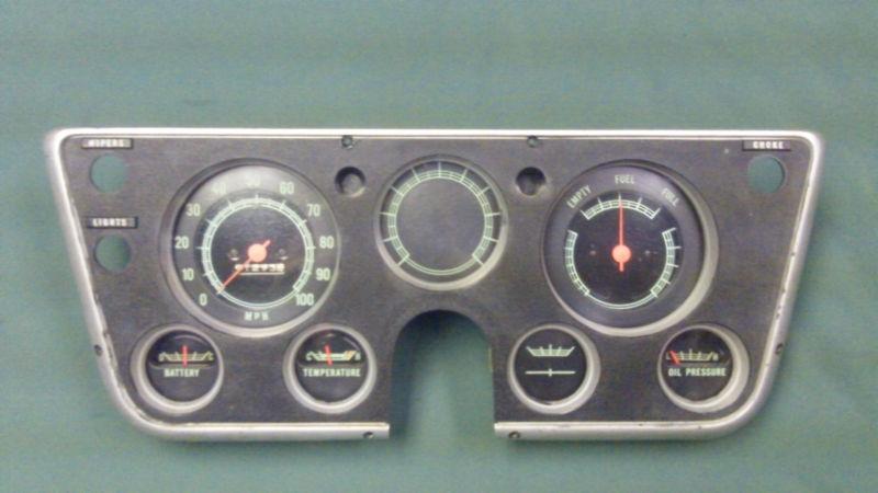 1968 69 70 71 72 chevy gmc truck instrument cluster w/mech. oil pressure gauge