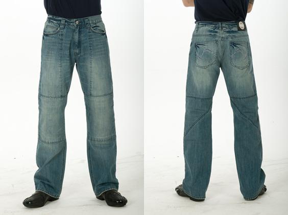New men's 28 relaxed fit motorcycle riding jeans sartso blue wave