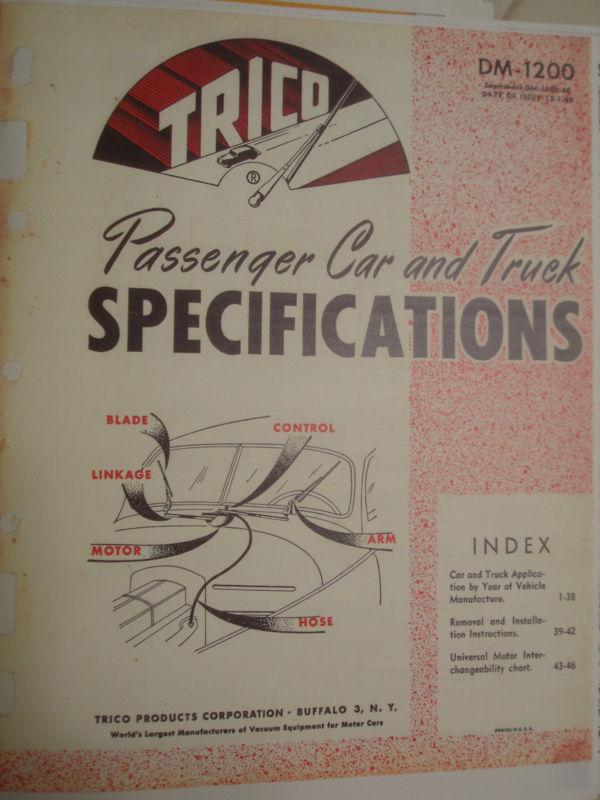1935-1949 trico wiper parts catalog,trico motor id,part #s for arms,blades,more