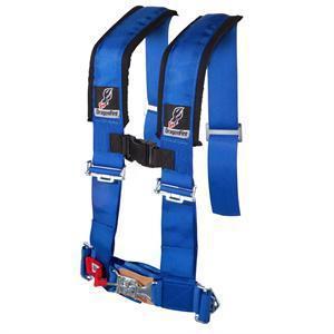 Dragonfire racing harness restraint w/ sternum clip 4-pt 3 in h-style blue utv