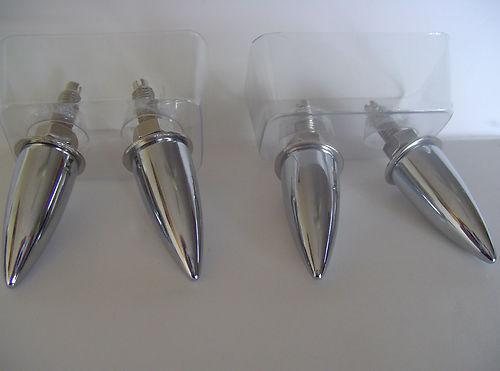 4 chrome "spike" motorcycle license plate frame bolts - lic tag fastener screws