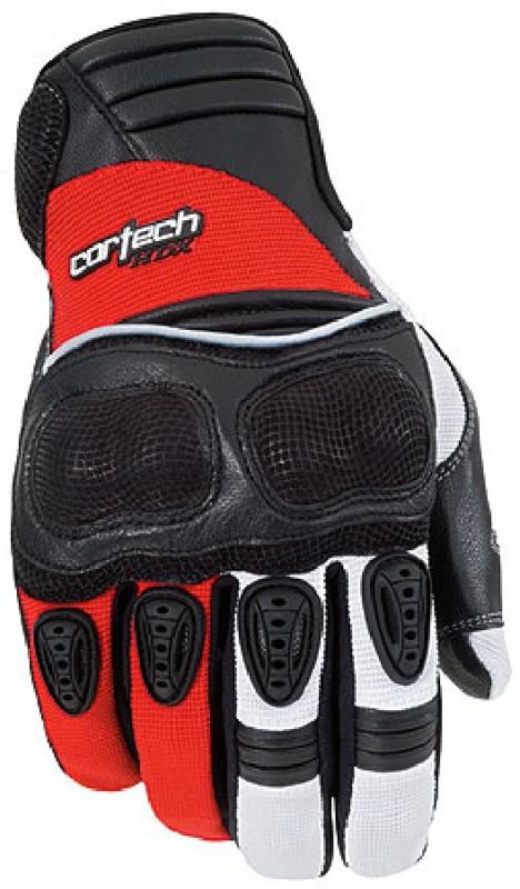 Mens red cortech hdx motorcycle riding glove xs