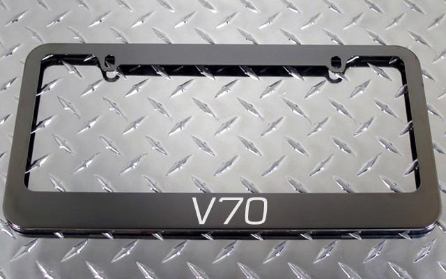 1 brand new volvo v70 gunmetal license plate frame +screw caps