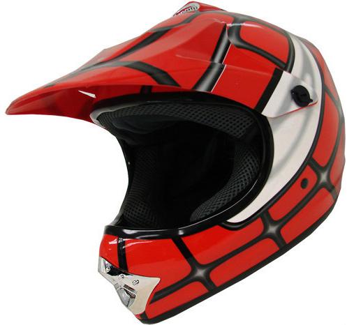 Youth motocross motorcross dirt bike atv off-road dot helmet red spider net mx~m