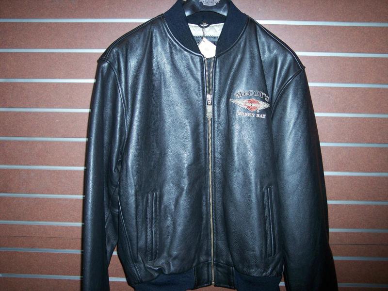 Harley-davidson leather jacket - size medium - dealership green bay wi / new