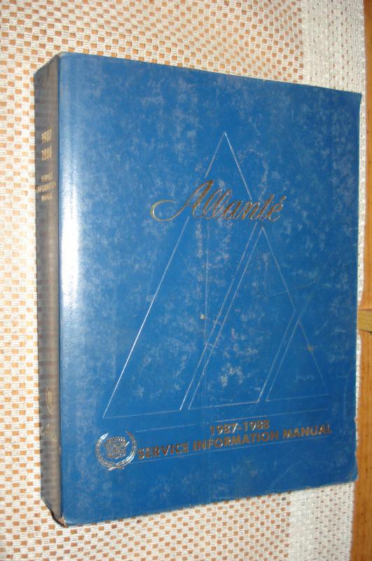 1987 1988 cadillac allante shop manual original service book rare 