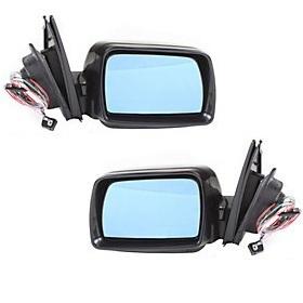 Smooth power heated side view door mirror assembly pair set driver+passenger