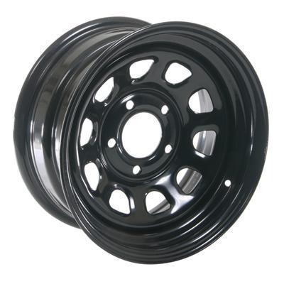 Summit racing 84 black steel d series wheels 15"x7" 5x4.5" bc set of 2