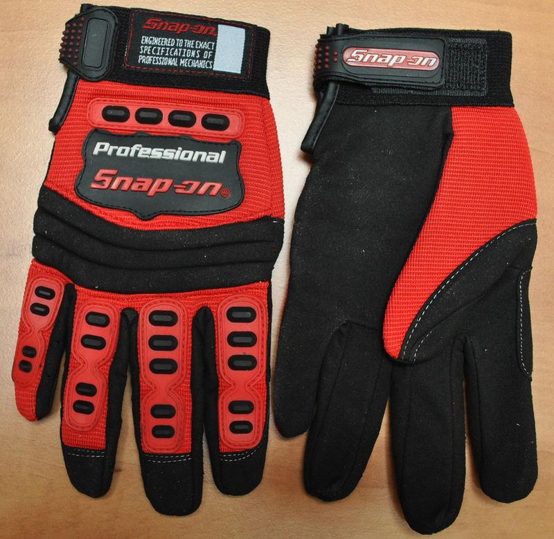  red medium m snap-on automative super grip work mechanic motorcycle bike gloves