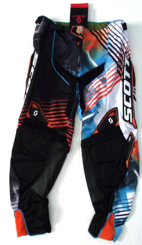 Scott  motocross mx atv racing pants size 32 new 450 tangent blu/org