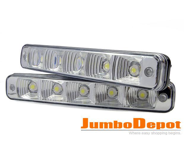 2x new euro daytime running light lamp led drl white universal fits most models