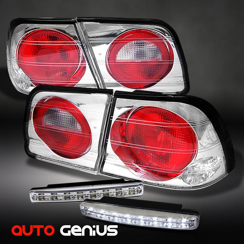 95-96 maxima chrome altezza tail lights + daytime led running lights drl combo