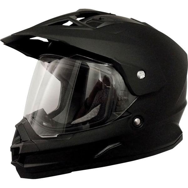 Flat black l afx fx-39 dual sport full face helmet
